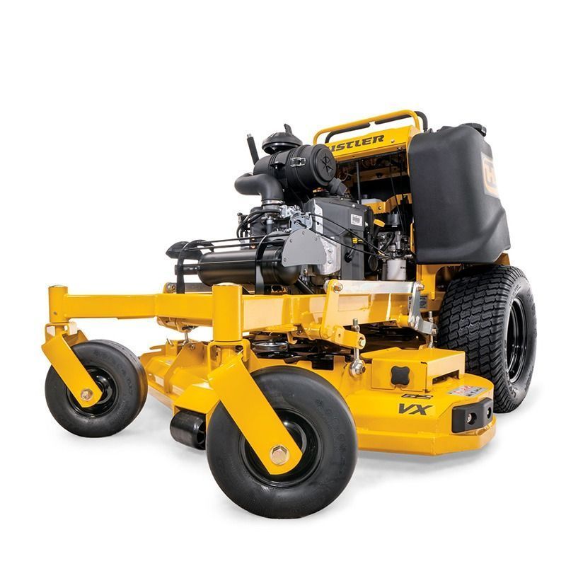 Yellow ride-on lawn mower on a white background