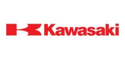 Kawasaki logo in red on a white background