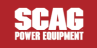 SCAG Power Equipment logo on a red background