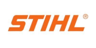 STIHL logo in orange italic letters on a white background
