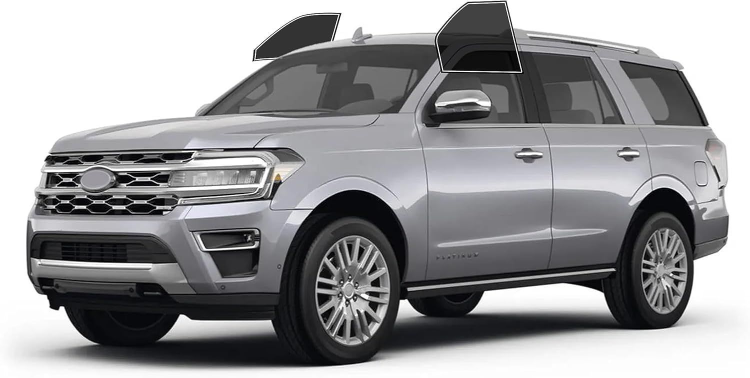 A silver Ford Expedition SUV viewed from a three-quarter angle against a plain white background.