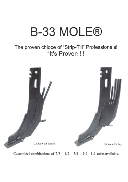 B-33 Mole strip-till professionals