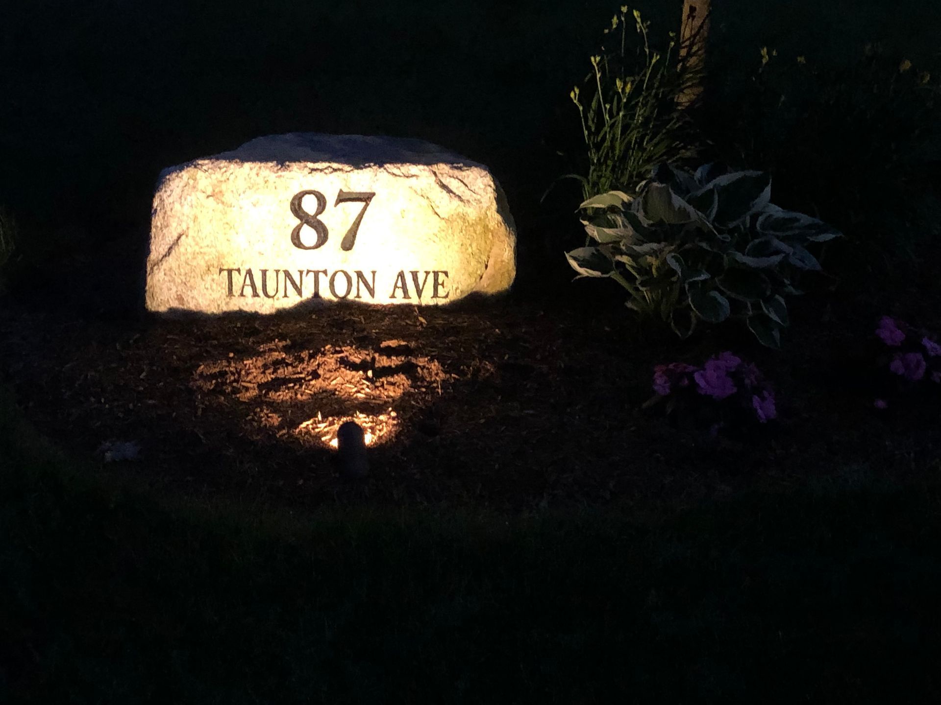 landscape lighting on house number