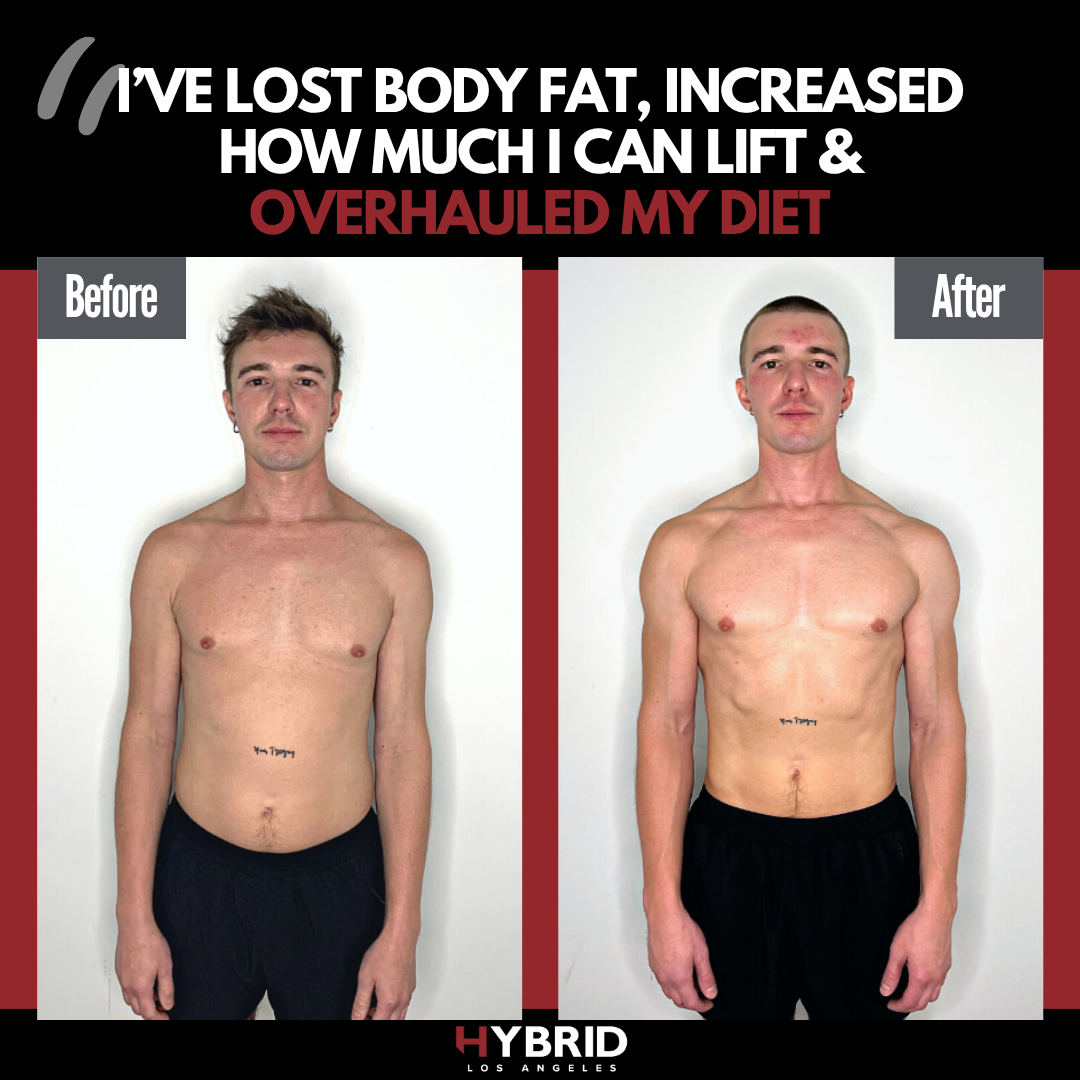 A before and after photo of a man.