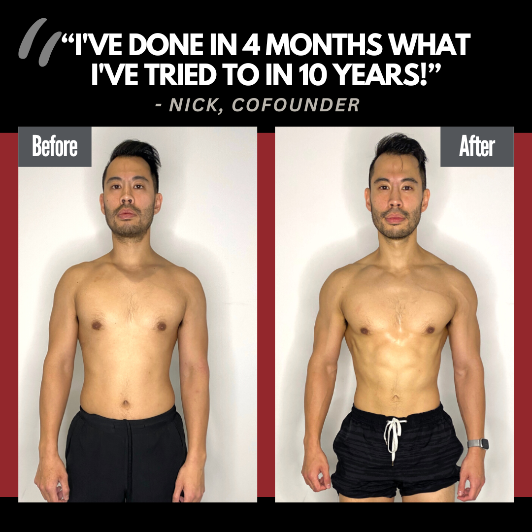 A before and after photo of a man.
