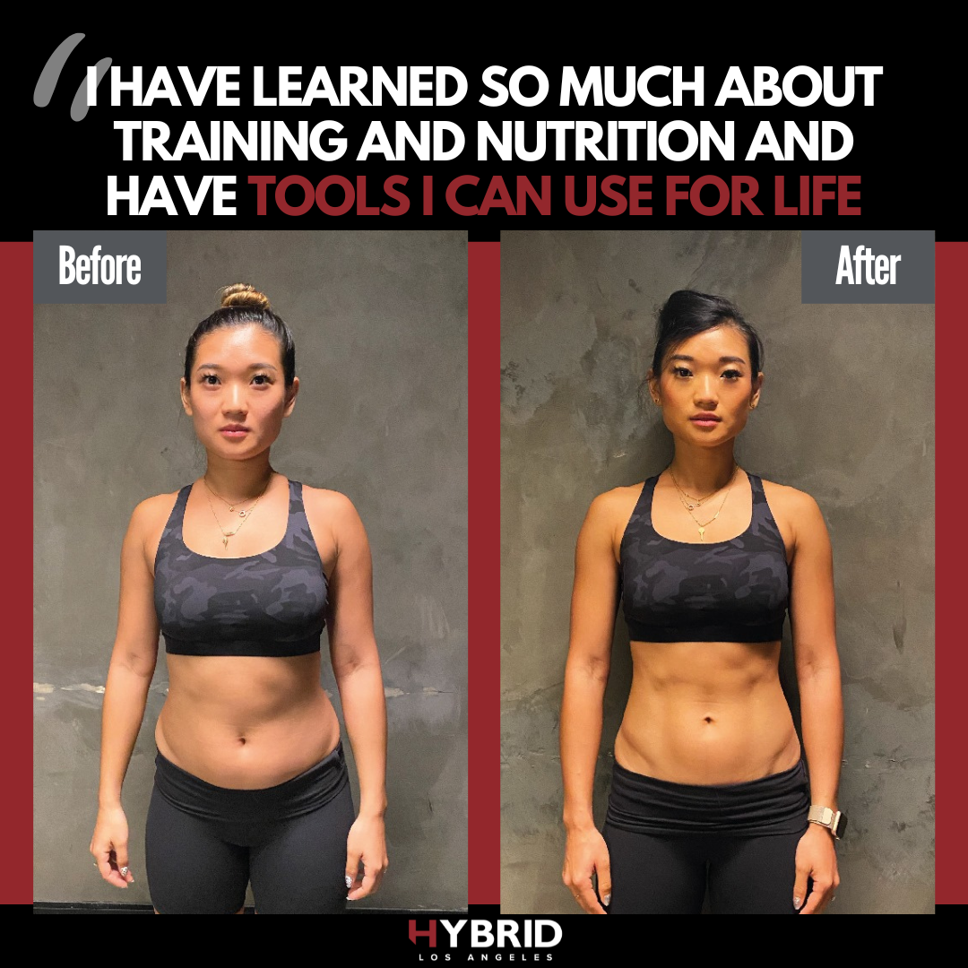 A before and after photo of a woman.