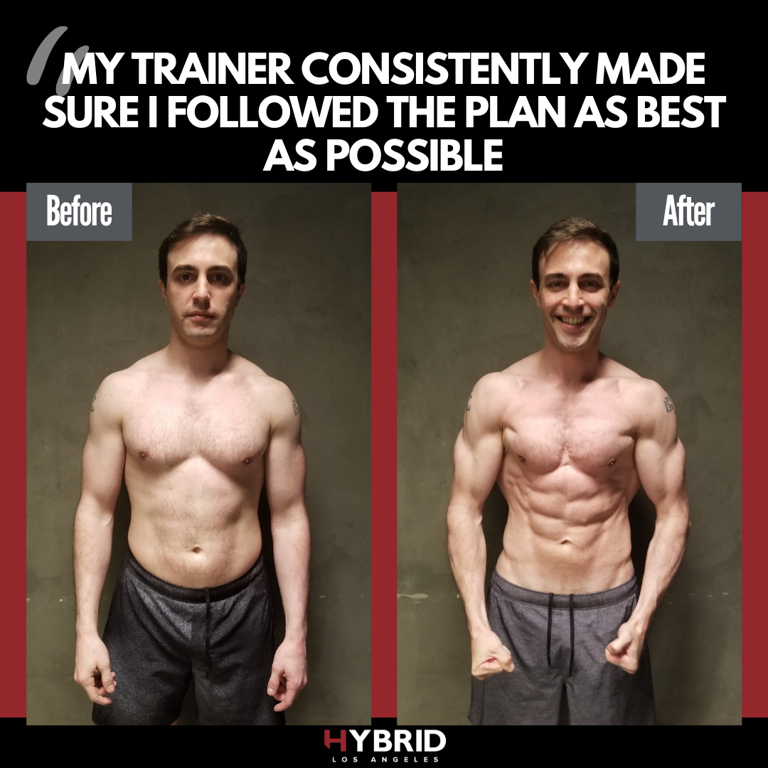 A before and after photo of a man.
