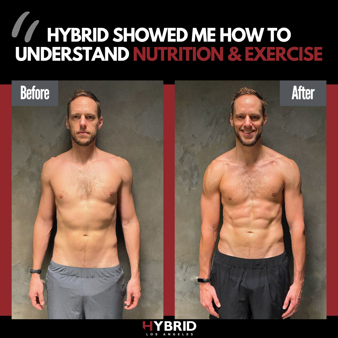 A before and after photo of a man.