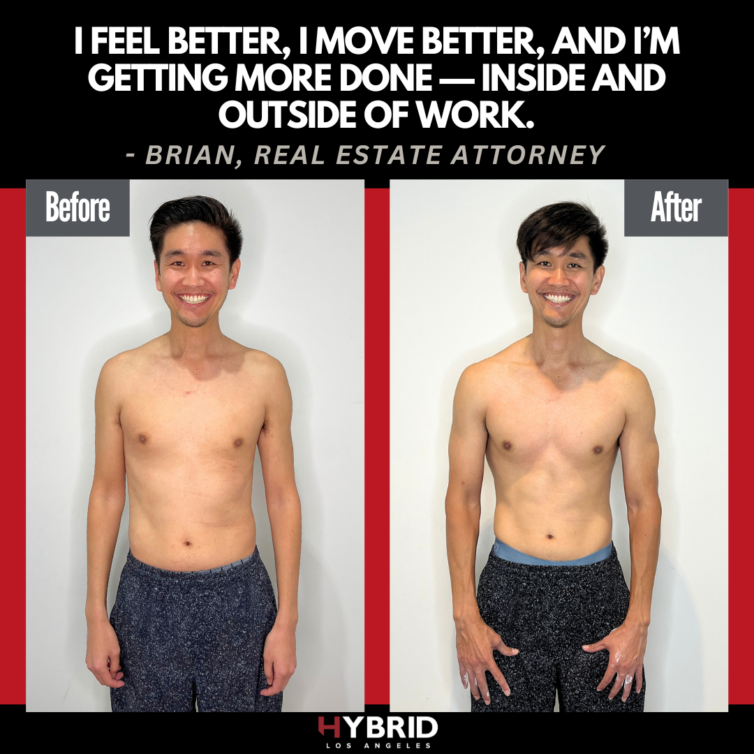 A before and after photo of a man.