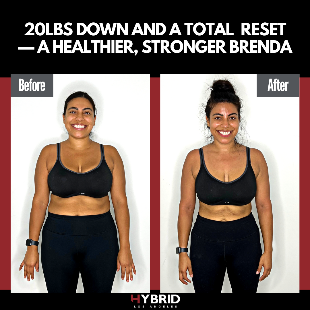 A before and after photo of a woman.