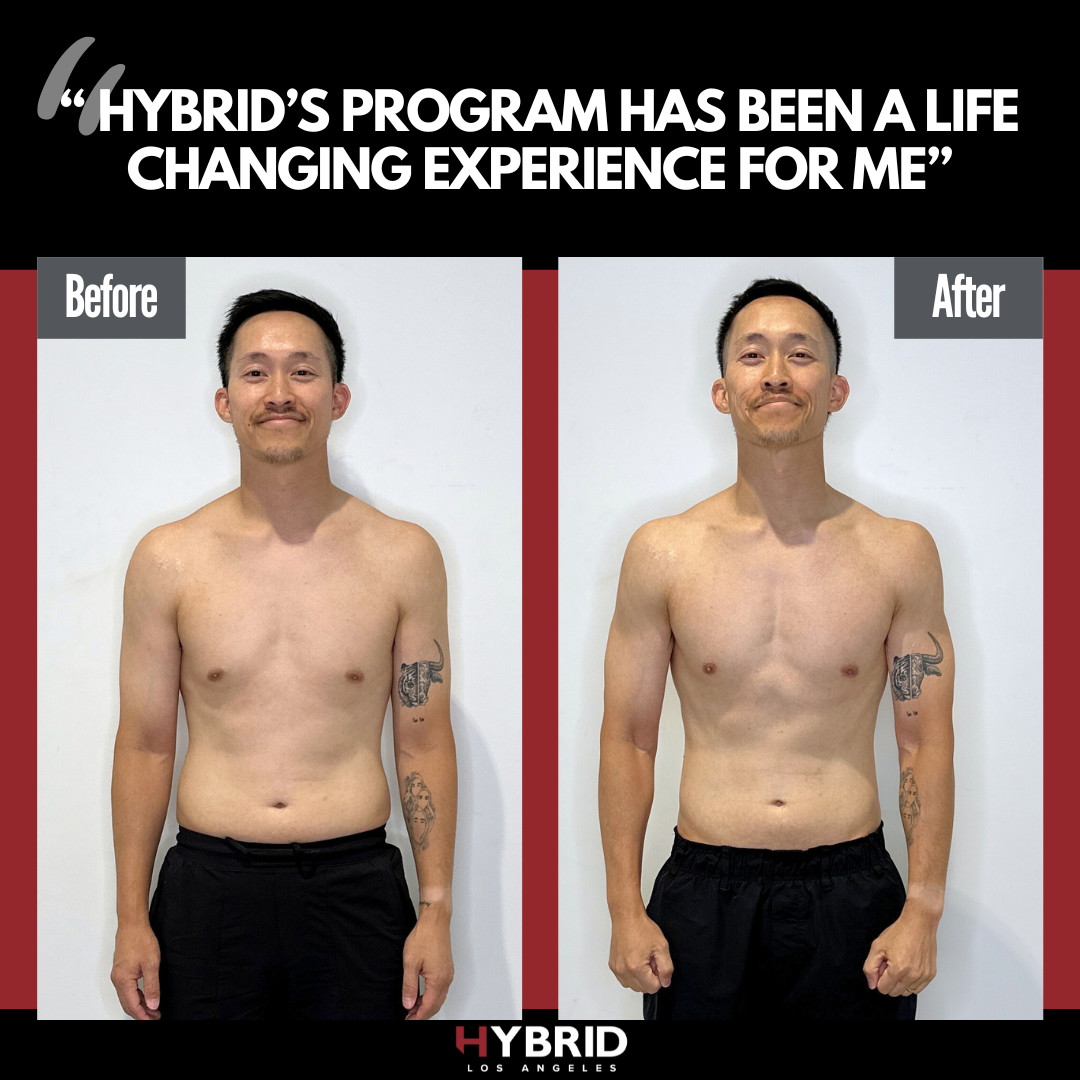 A before and after photo of a man.
