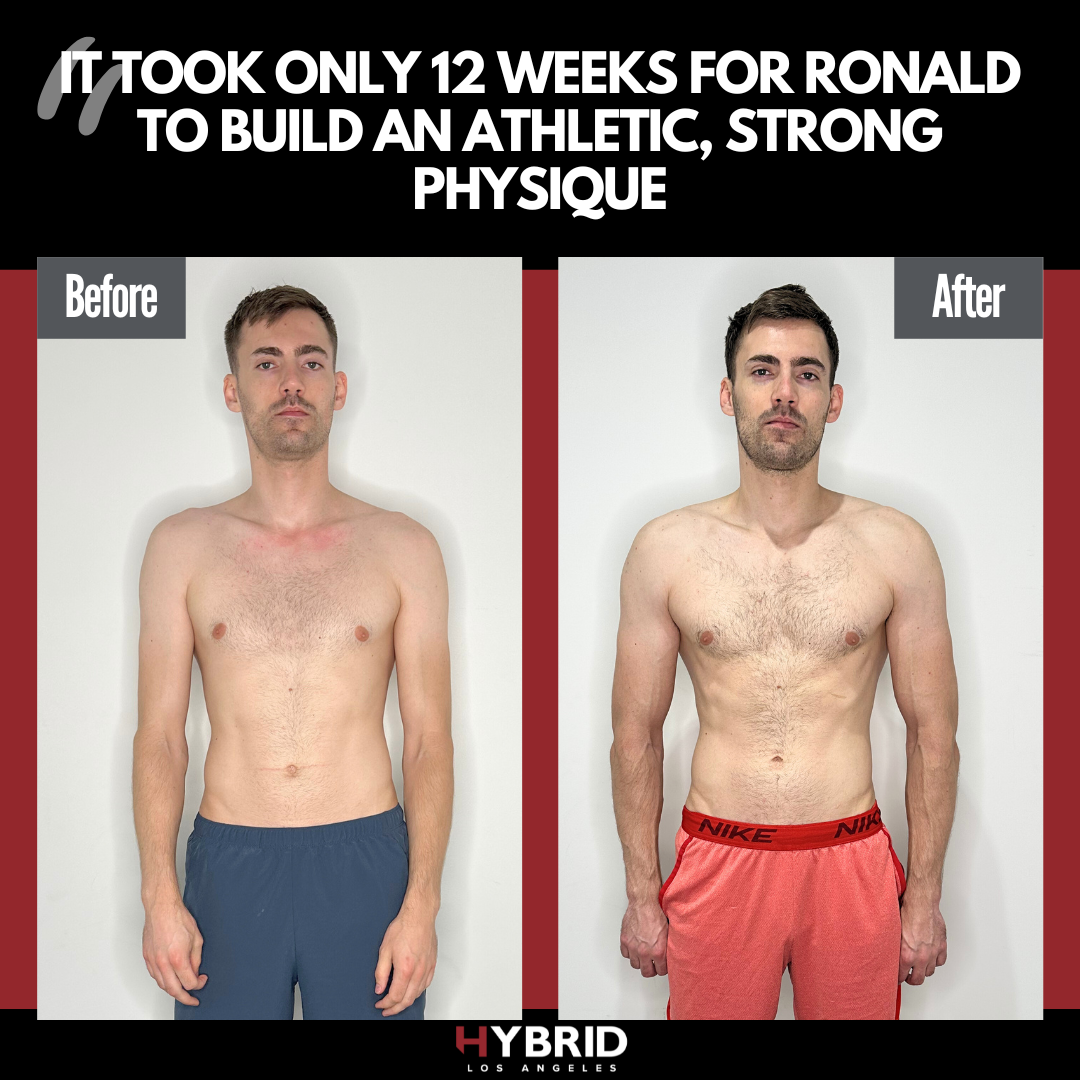 A before and after photo of a man.
