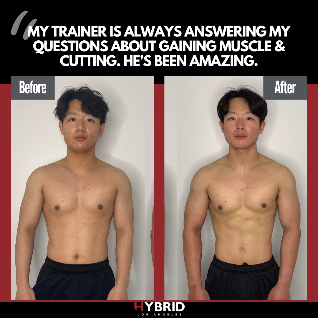 A before and after photo of a man.