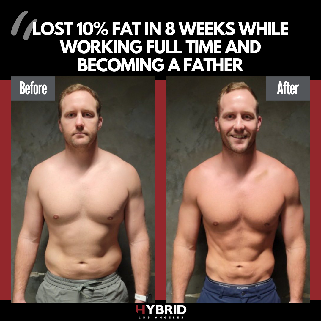 A before and after photo of a man.