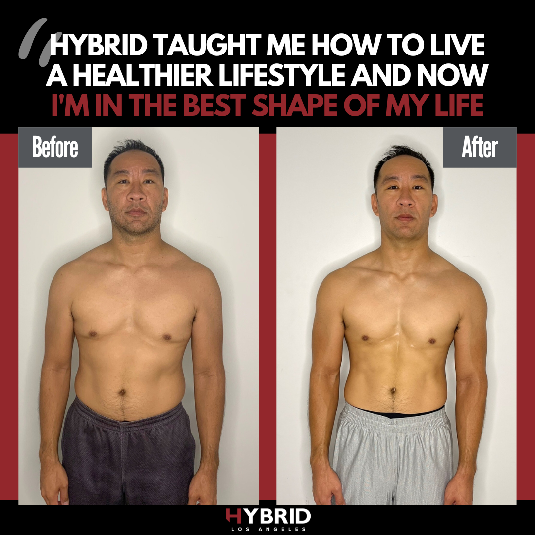 A before and after photo of a man.