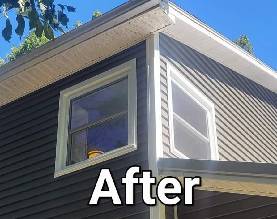 A picture of a house with the words after on it