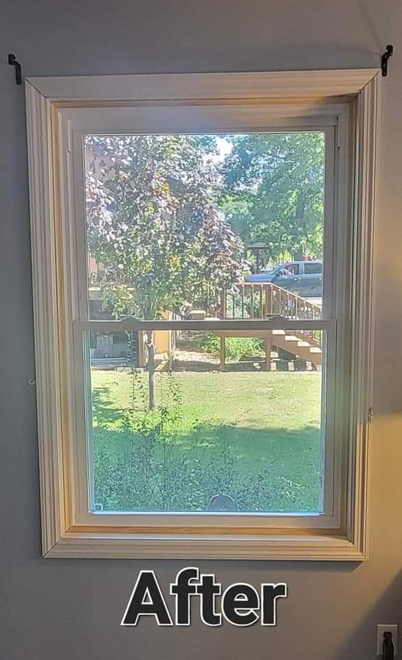 A picture of a window after being installed in a house.