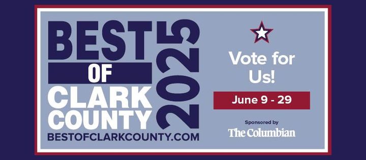 A sign that says best of clark county on it
