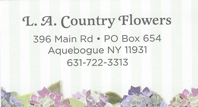 A business card for L. A. Country Flowers