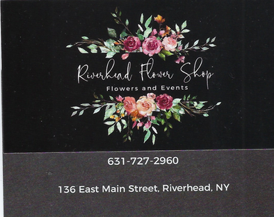 A business card for Riverhead Flower Shop