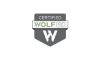 Certified WolfPro badge with a white W on a gray shield