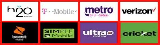 Mobile carriers' logos