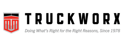 TruckWorx logo with a shield emblem and text: 