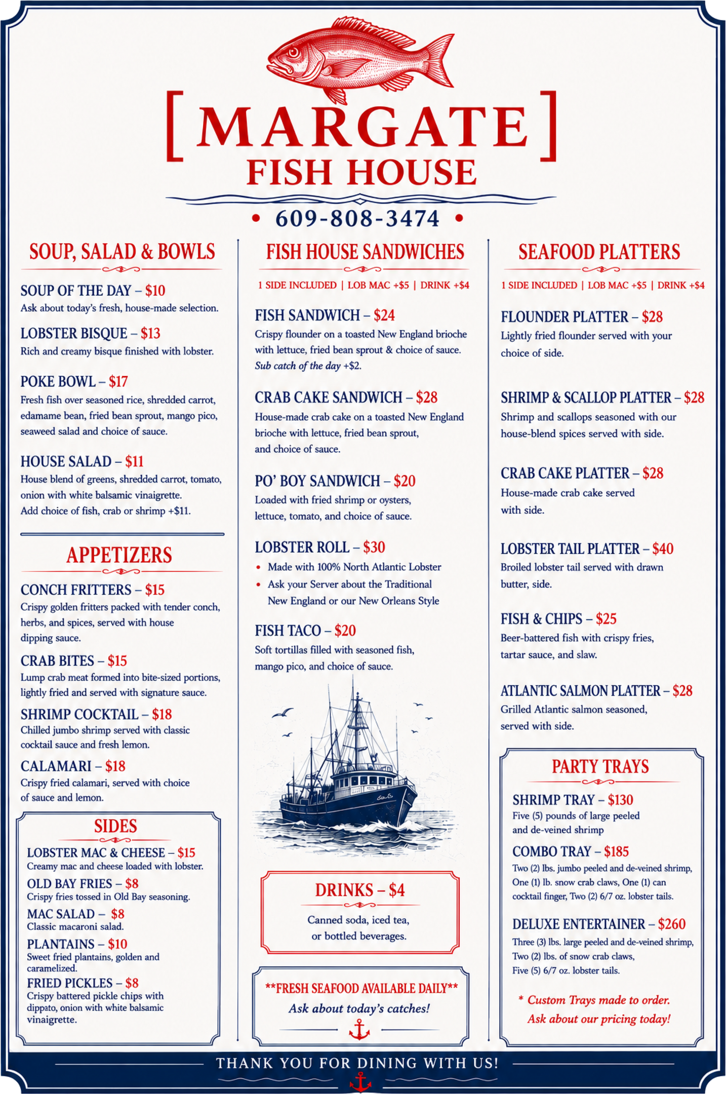 Margate Fish House Menu