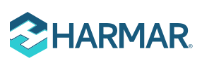 HARMAR logo with an abstract geometric shape and the brand name in a blue font.