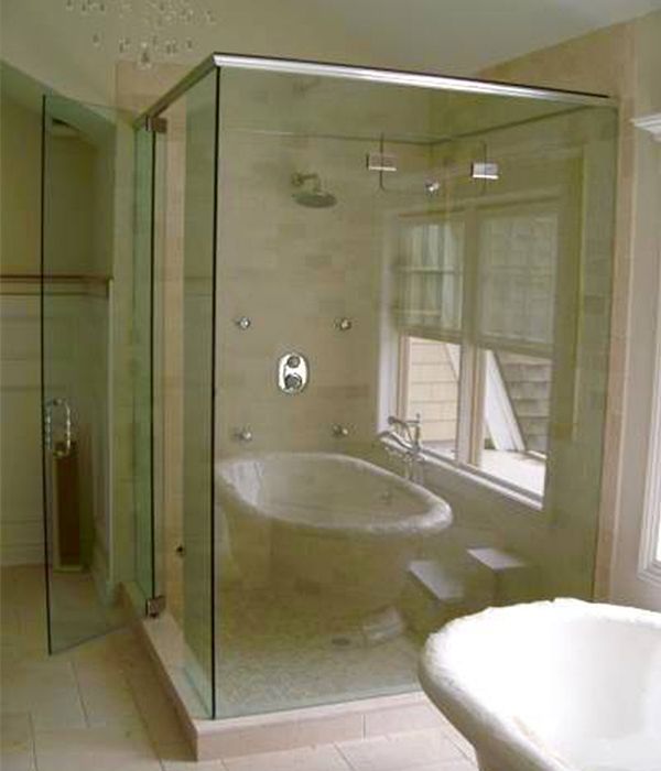 bathroom glass gate