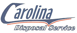 Logo for Carolina Disposal Service in blue and red.
