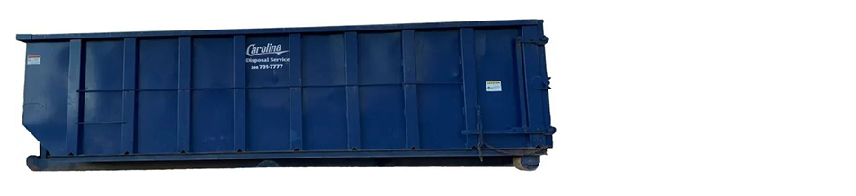 Blue industrial waste container.
