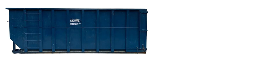 Blue rectangular dumpster on a white background.
