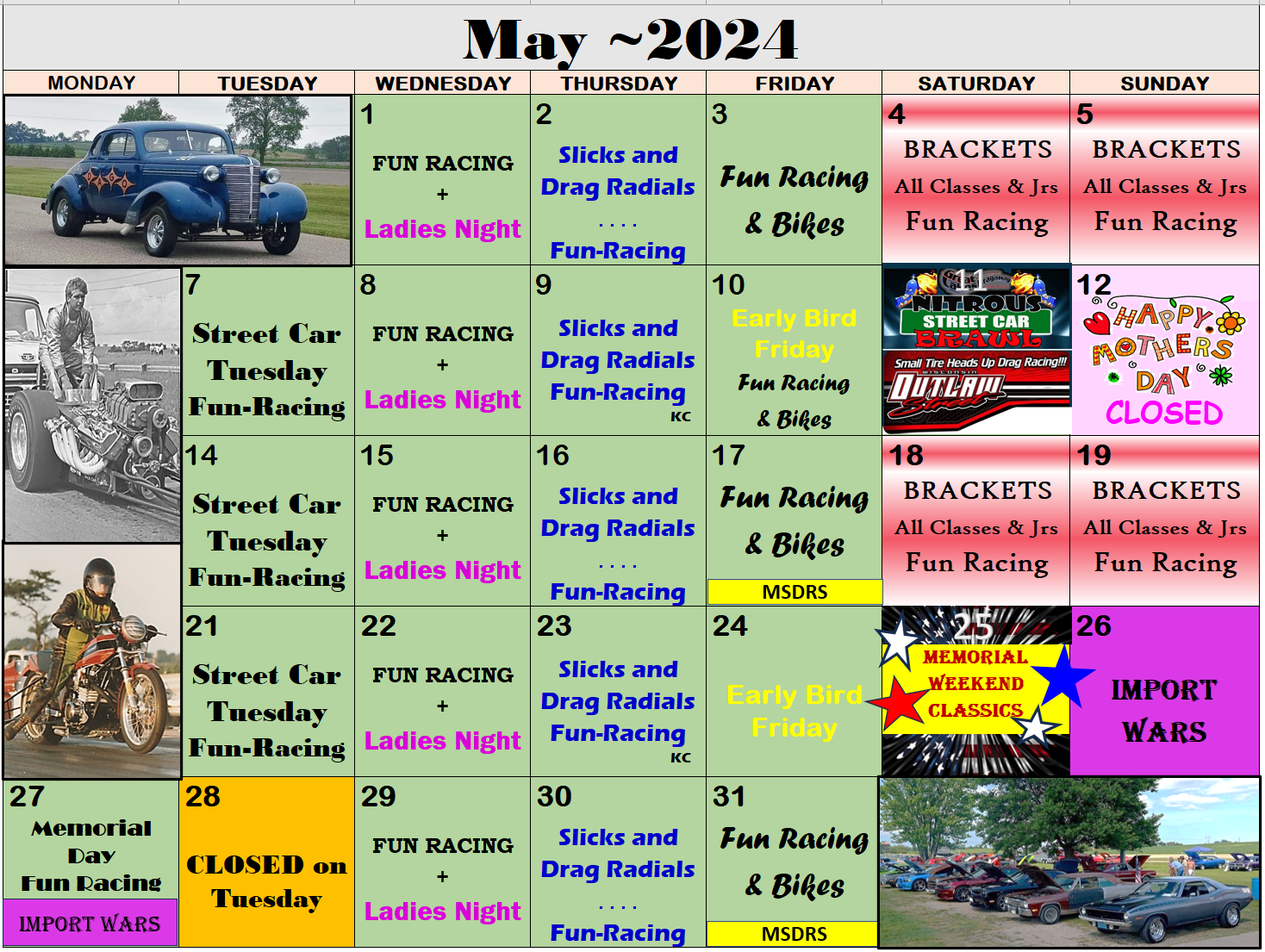 Drag Racing Track Calendar | Great Lakes Dragaway