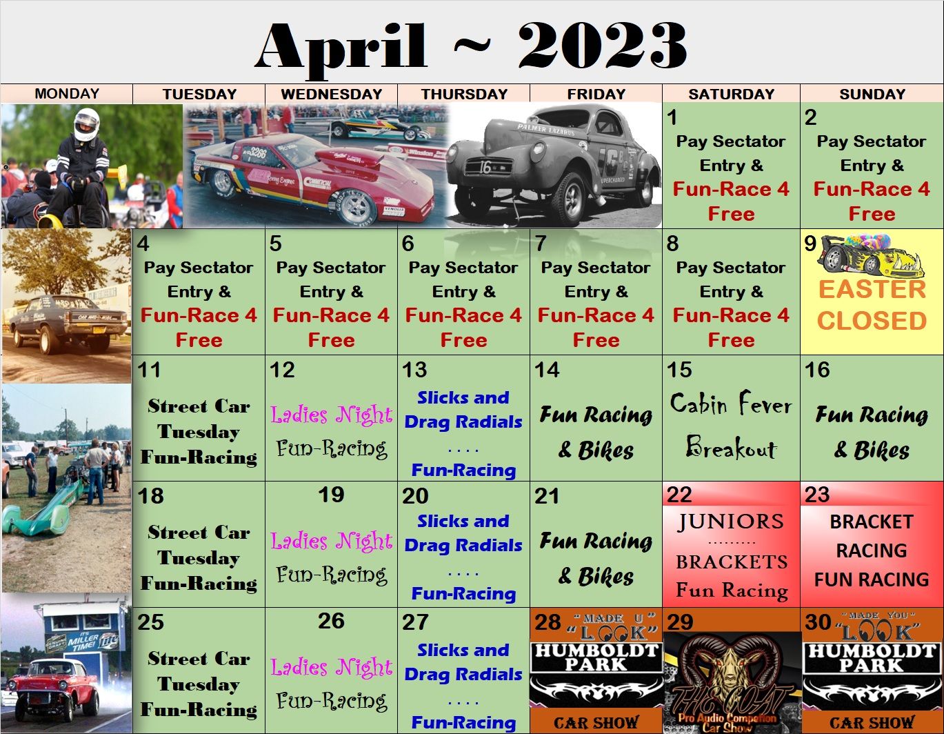 Drag Racing Track Calendar | Great Lakes Dragaway