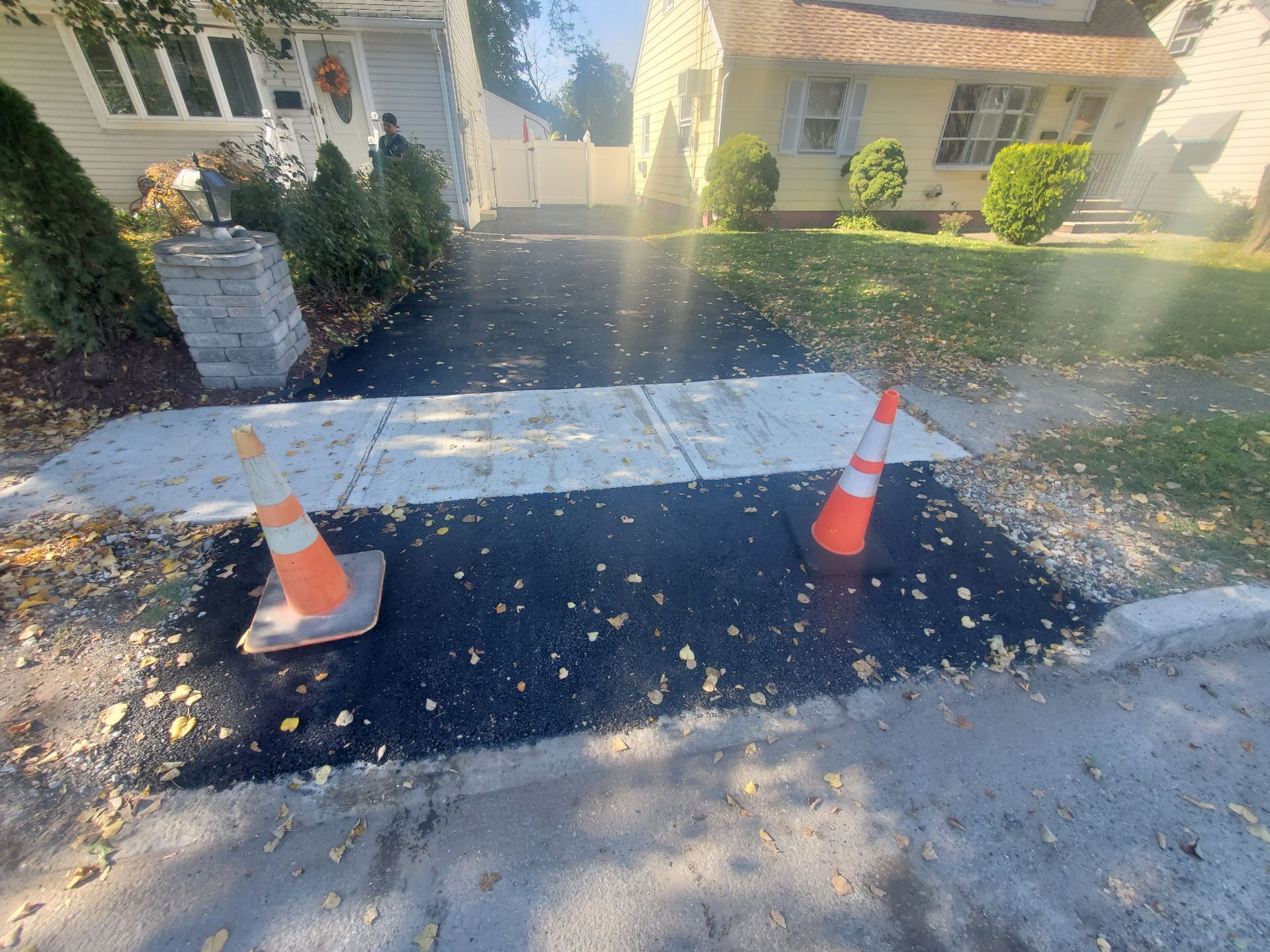 Concrete walkway and driveway