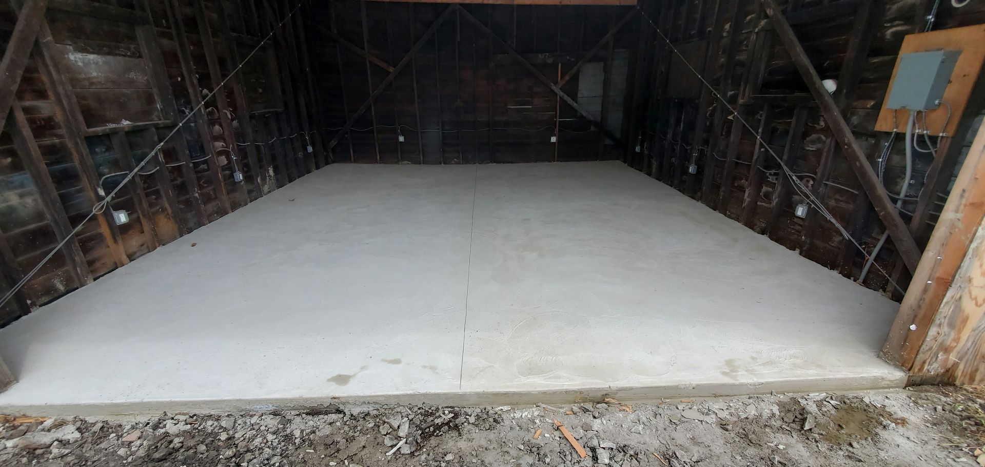 newly installed concrete floor