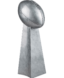 Silver football trophy