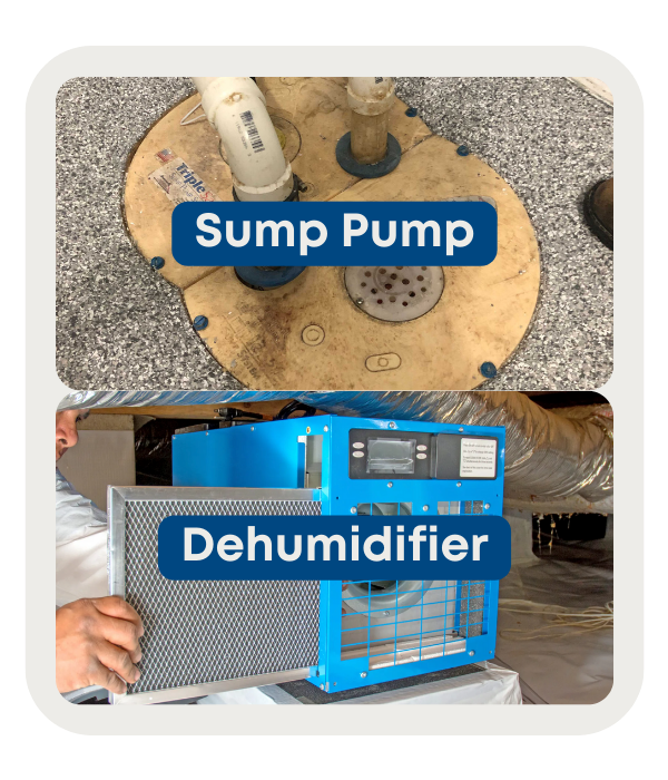 Sump pump and dehumidifier