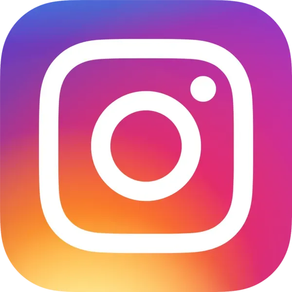 An instagram logo with a camera in the center