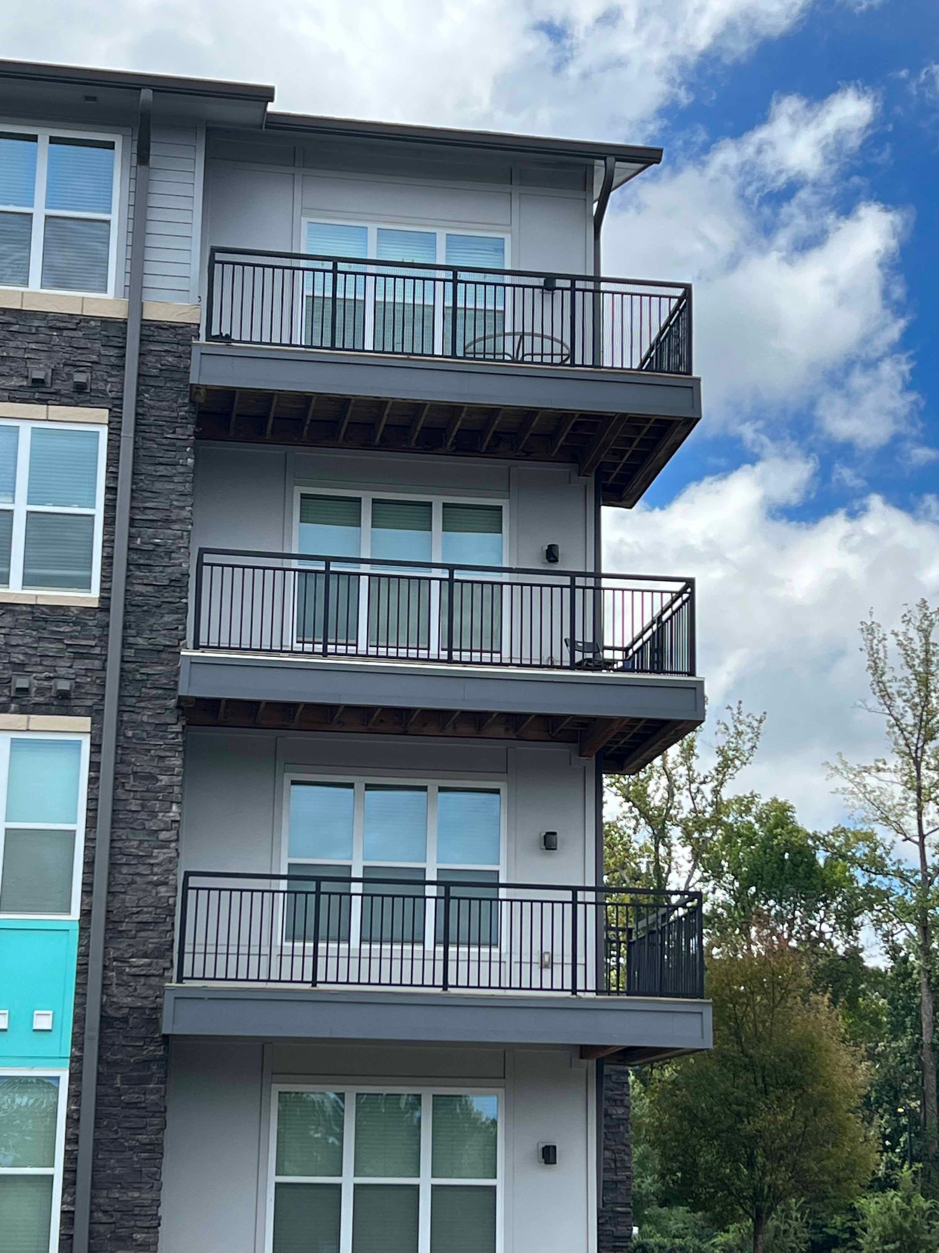 A building with a lot of windows and balconies
