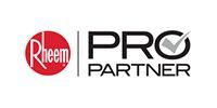 Rheem Pro Partner logo in red, black, and gray on a white background
