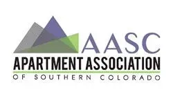 Logo for the Apartment Association of Southern Colorado, featuring layered mountain shapes and text.