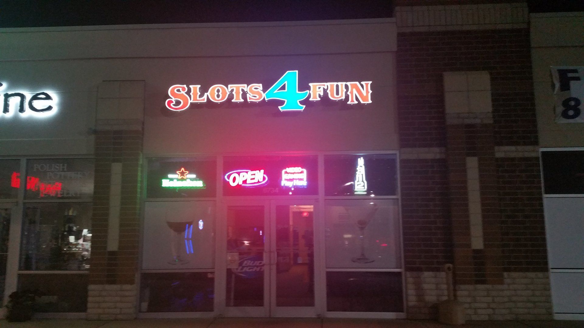 Outside the gaming parlor