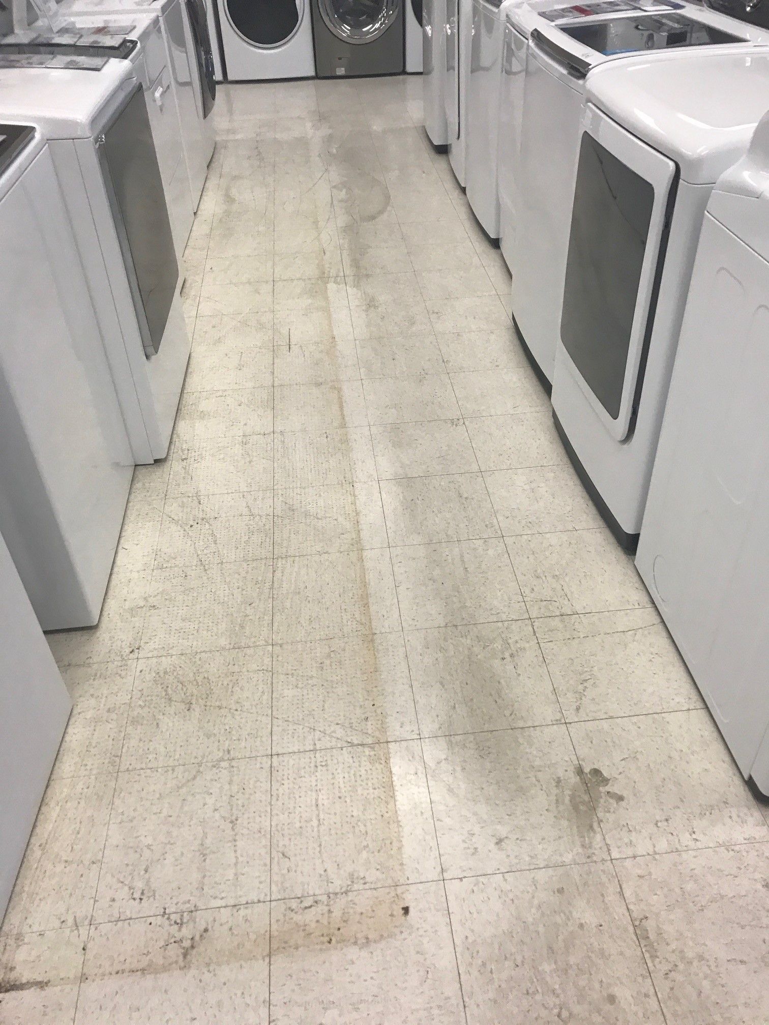 Before floor cleaning