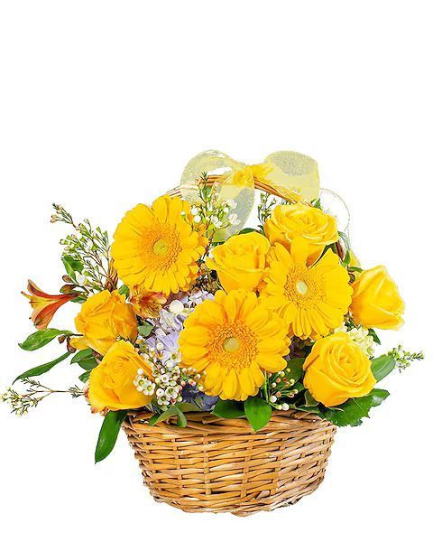 Basket Full of Sunshine floral arrangement