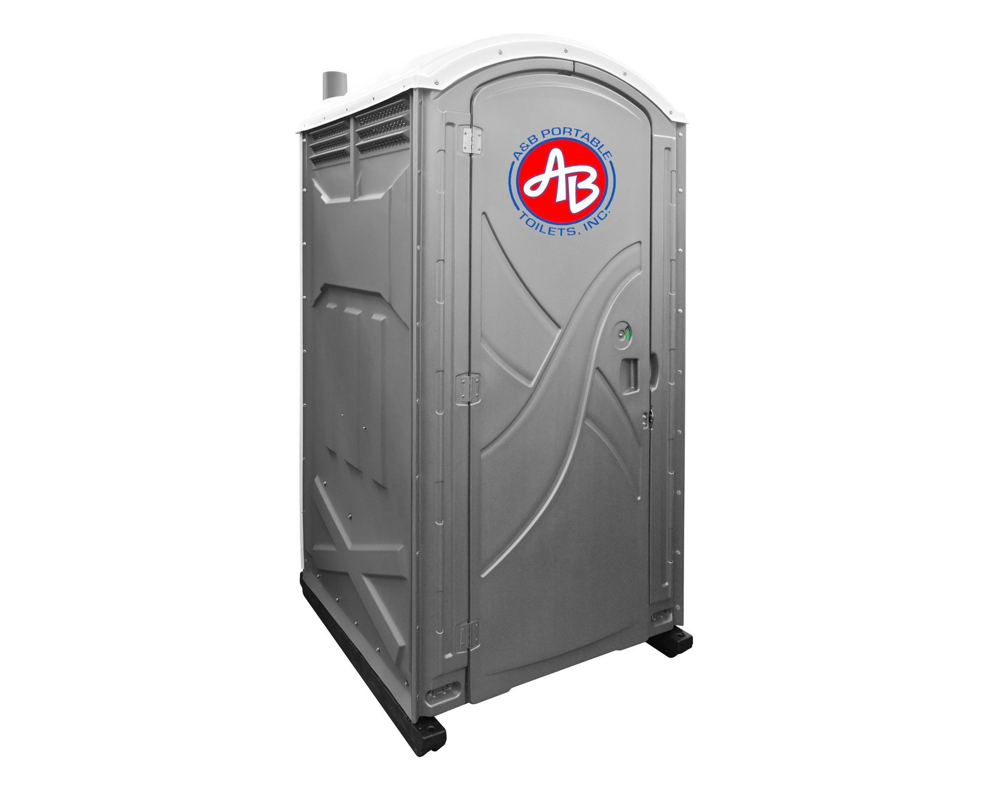 A portable toilet with the letter a on it