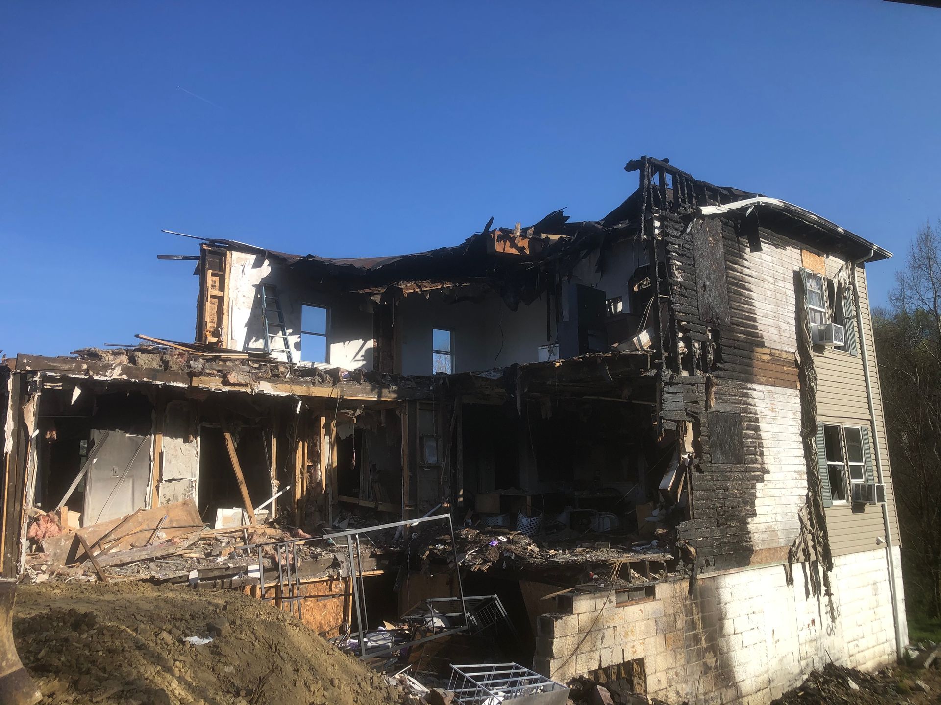 A building being demolished