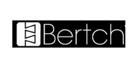 A black and white logo for bertch on a white background.