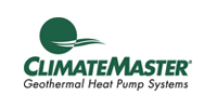 The logo for climatemaster geothermal heat pump systems.